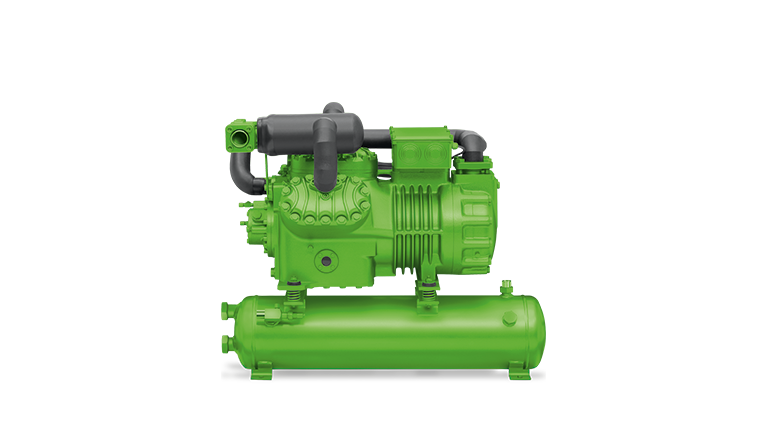 Bitzer Semi-hermetic ecoline 2nd generation compressor with horizontal liquid receiver F302H/S4T-5.2